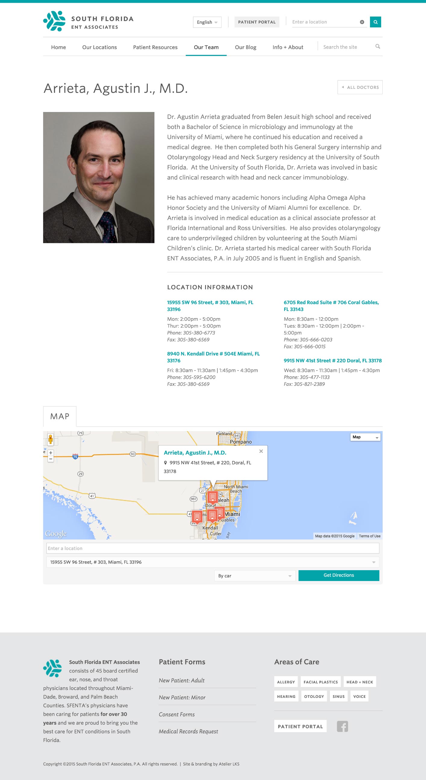 web design and development: South Florida ENT Associates