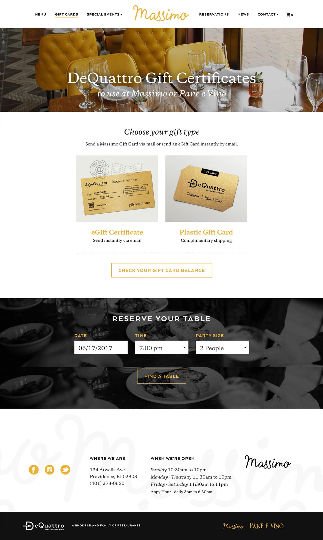 RI restaurant website design and development