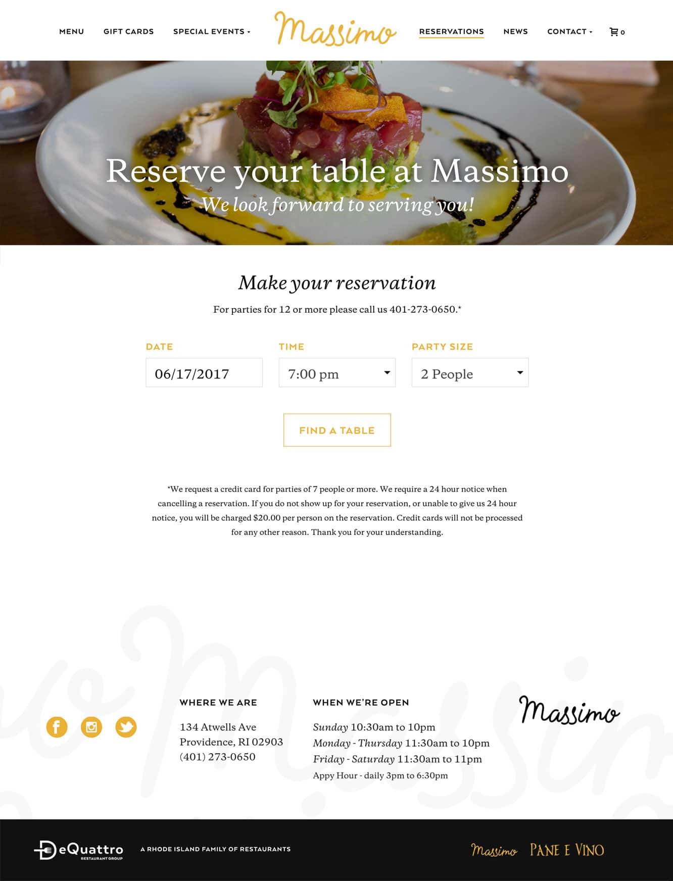 RI Italian restaurant website design and development