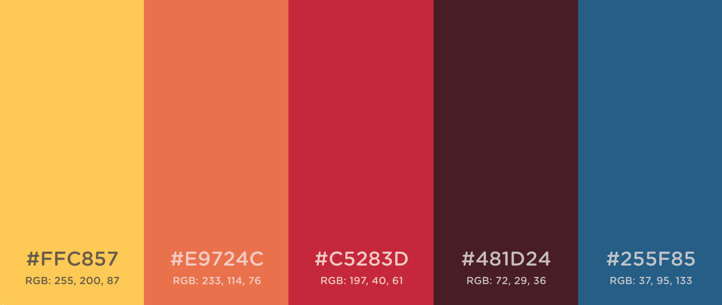 Hex colors and their RGB numbers