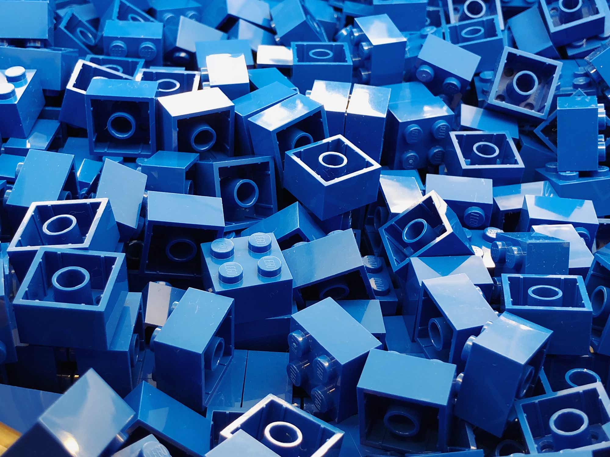 Random pile of blue Legos